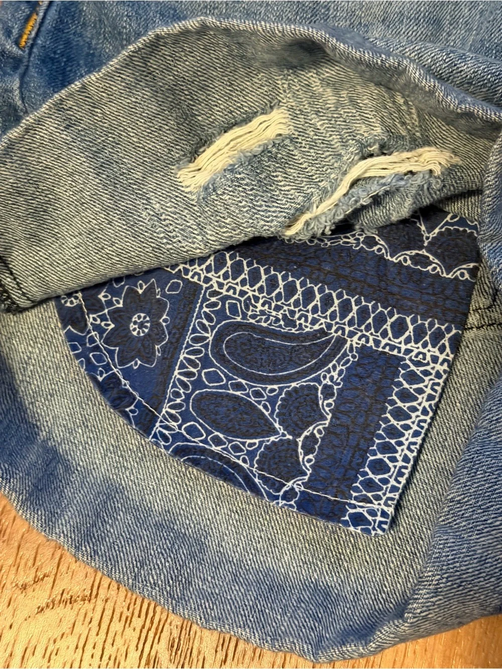 Aqua Light Blue Distressed Rolled-Hem Denim Shorts